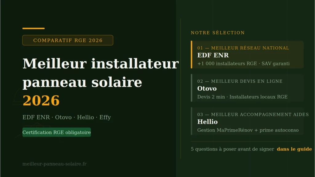 meilleur installateur panneau solaire france 2026